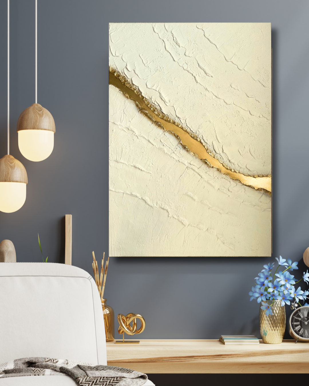 Gold River Texture Tablo 70x100 cm