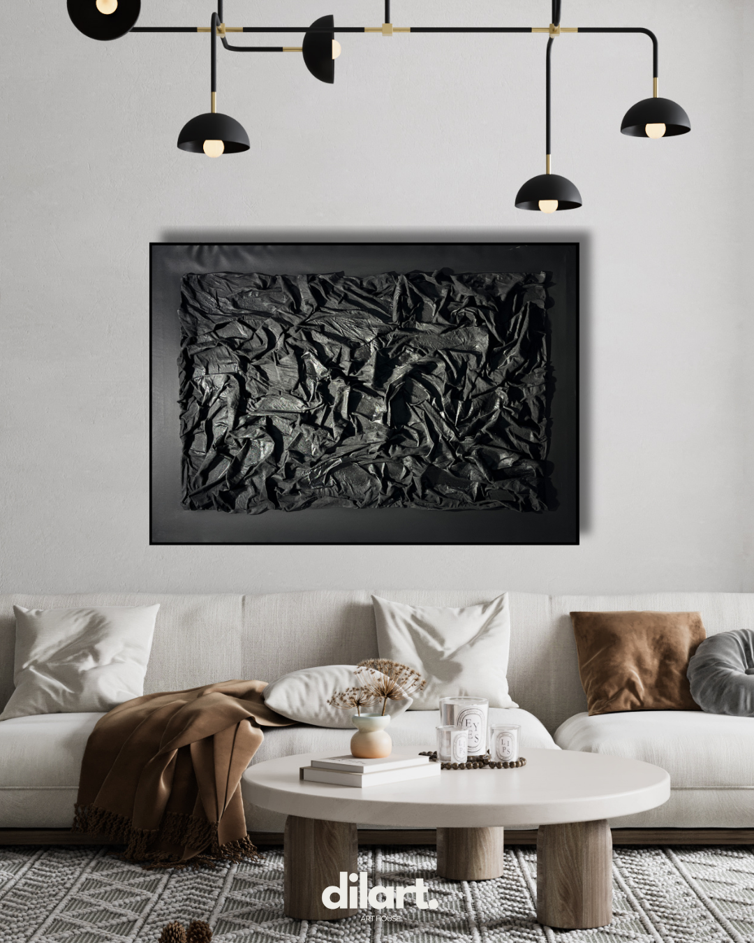 Veluna Kumaş Tablo - Siyah