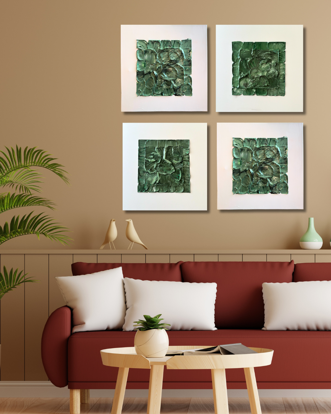 ''Arbor''  4'lü Dokulu Tablo Serisi 40x40