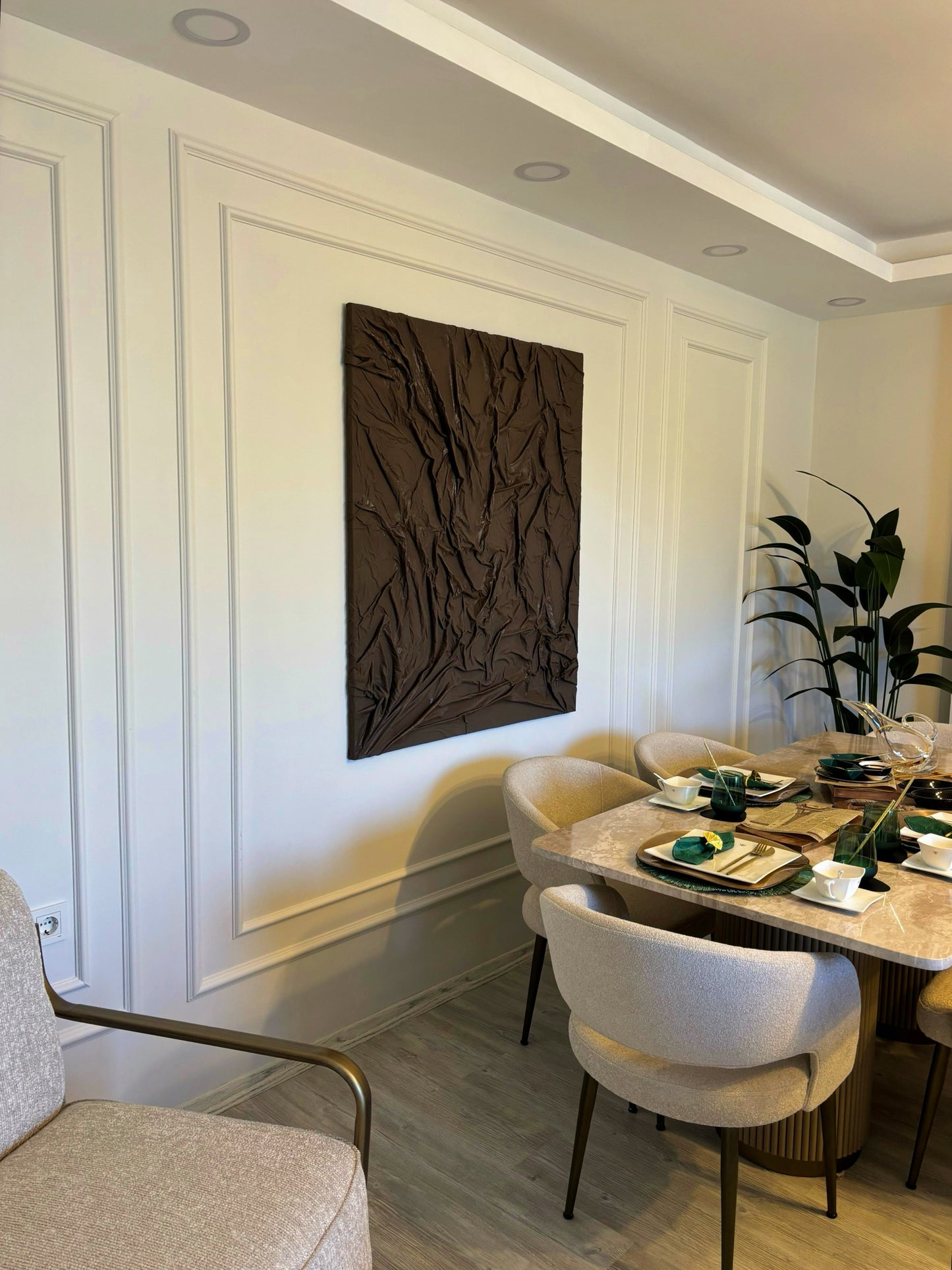 Abbys Kahverengi Kumaş Tablo