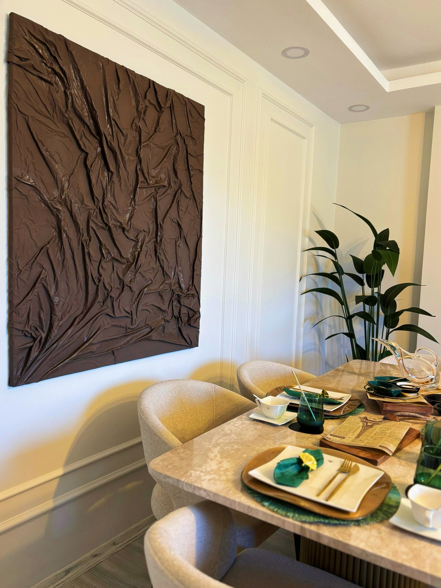 Abbys Kahverengi Kumaş Tablo