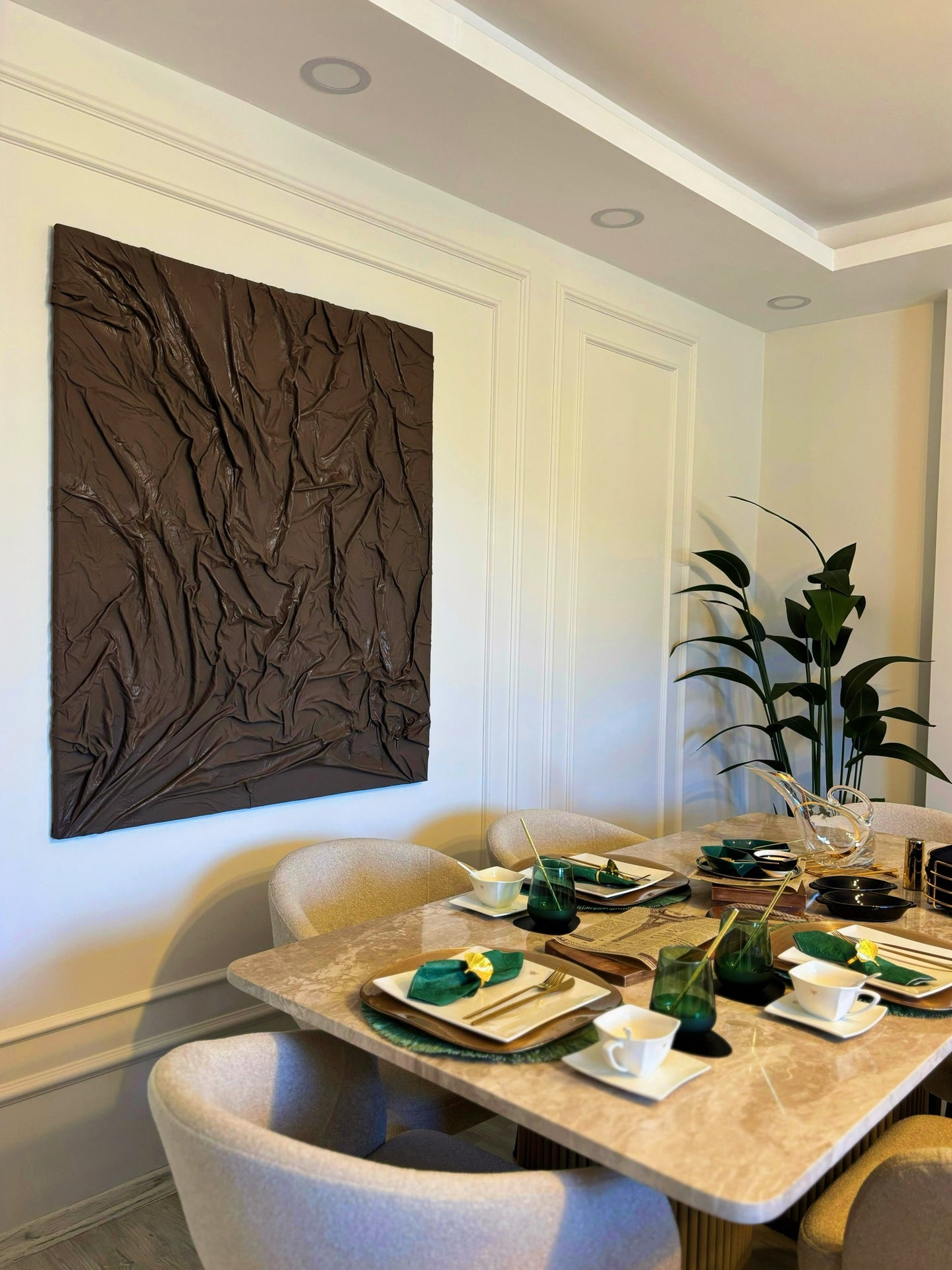 Abbys Kahverengi Kumaş Tablo