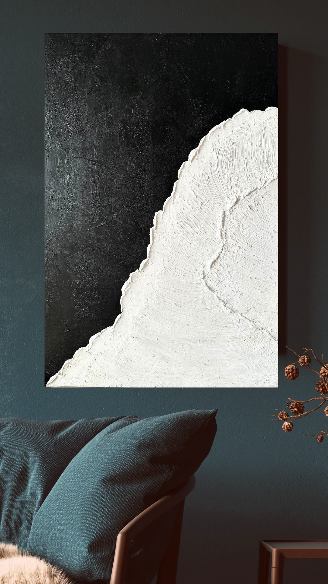 ''Midnight Tide'' Texture Tablo 70x100 cm